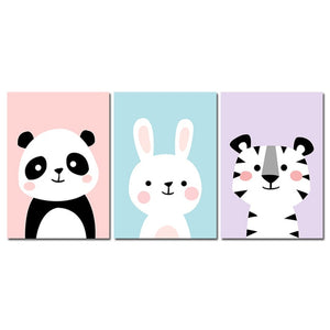 Funny Cute Animals Nursery Canvas Posters