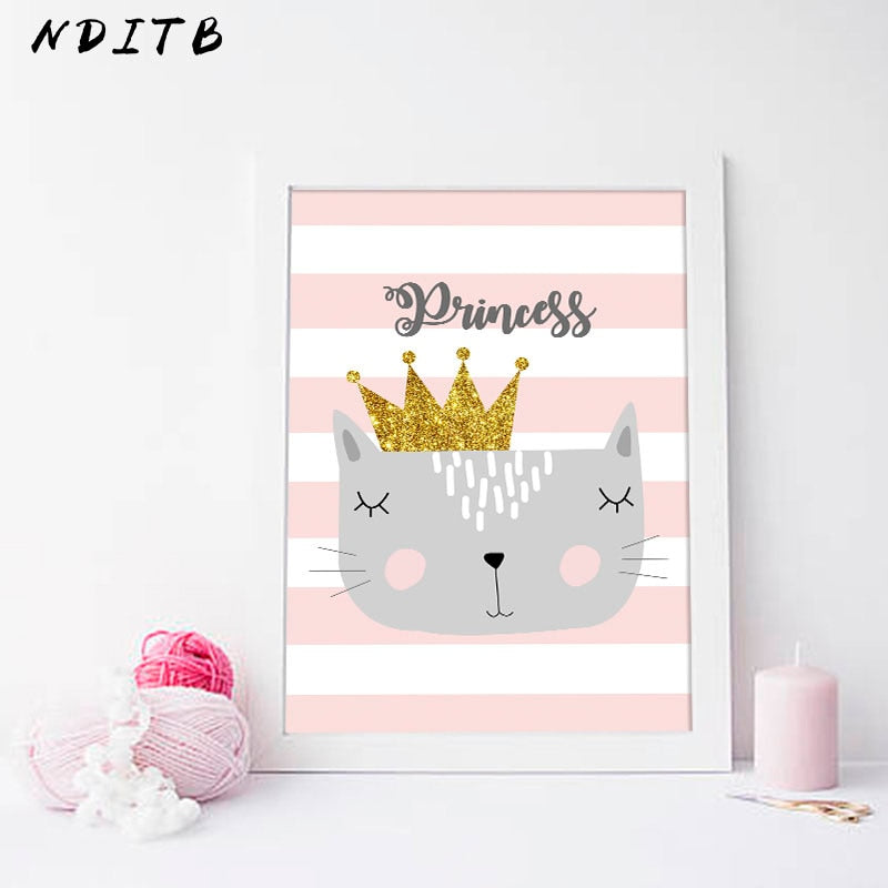 Cat Crown Nursery Canvas Posters