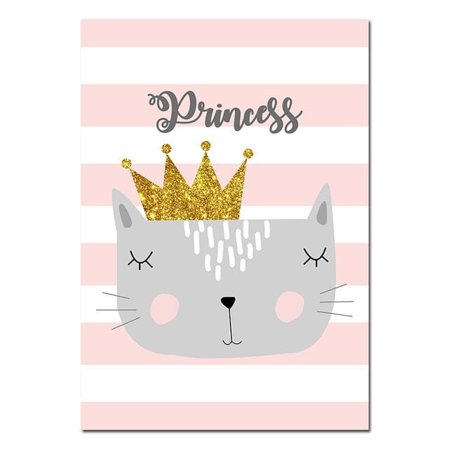 Cat Crown Nursery Canvas Posters