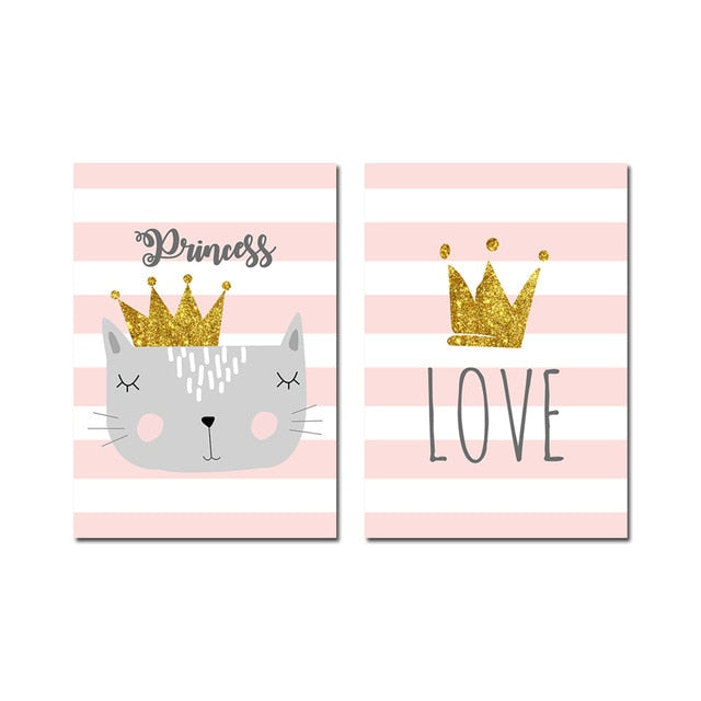 Cat Crown Nursery Canvas Posters