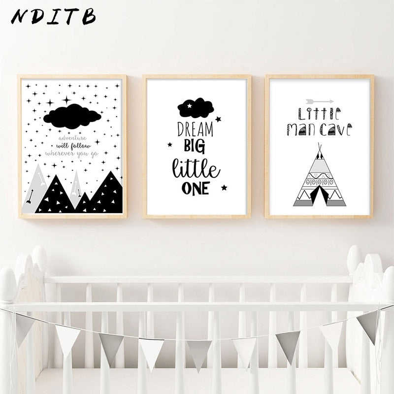 Little Man Cave Nursery Canvas Posters
