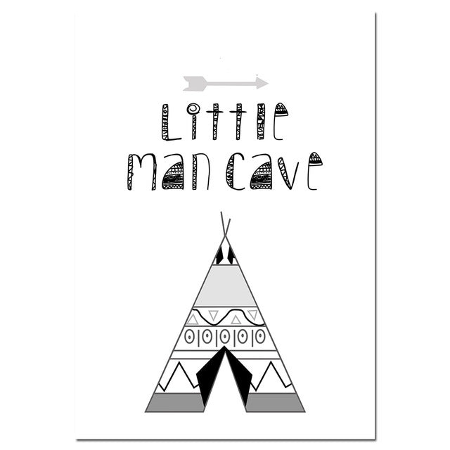 Little Man Cave Nursery Canvas Posters