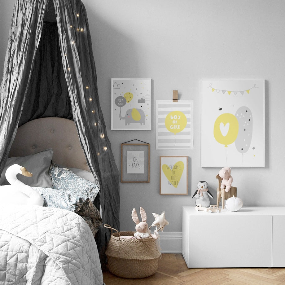 Oh Baby Balloons Nursery Canvas Posters