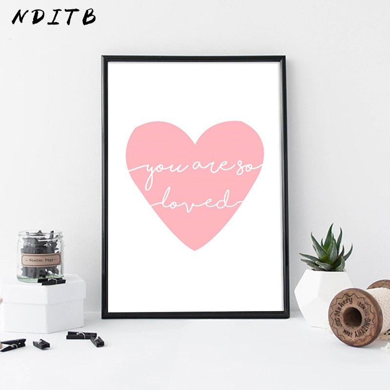 Love Dots Nursery Canvas Posters