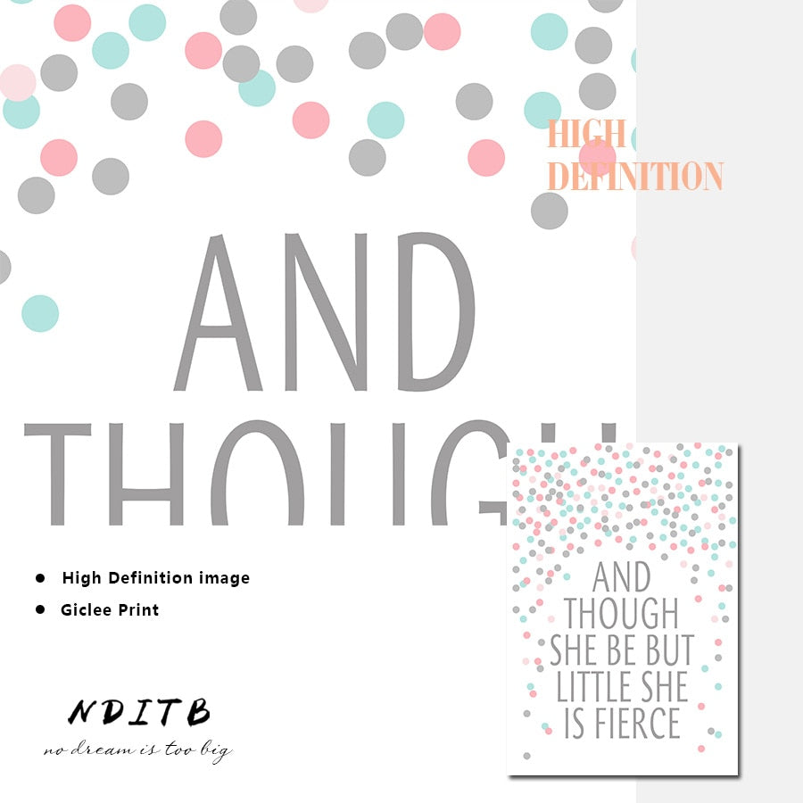 Love Dots Nursery Canvas Posters