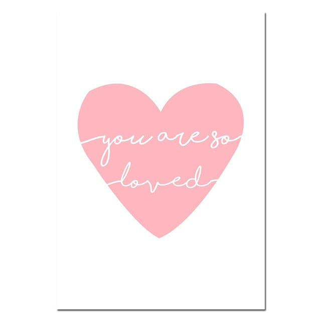 Love Dots Nursery Canvas Posters