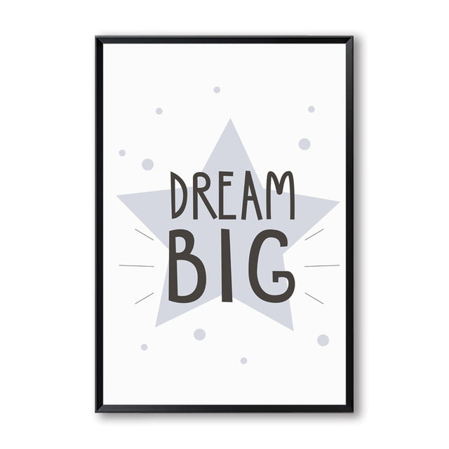 Nordic Hello Animals Nursery Canvas Posters