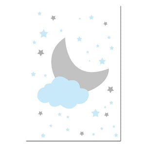 Blue Cloud Nursery Canvas Posters