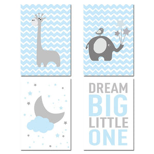 Blue Cloud Nursery Canvas Posters