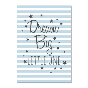 Dream Big Stripes Nursery Canvas Posters