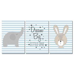 Dream Big Stripes Nursery Canvas Posters