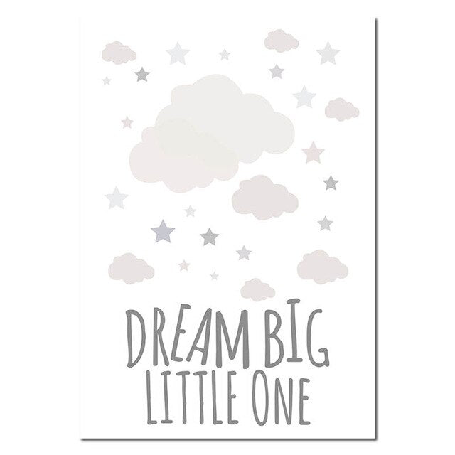 Dream Big Owl Nursery Canvas Posters