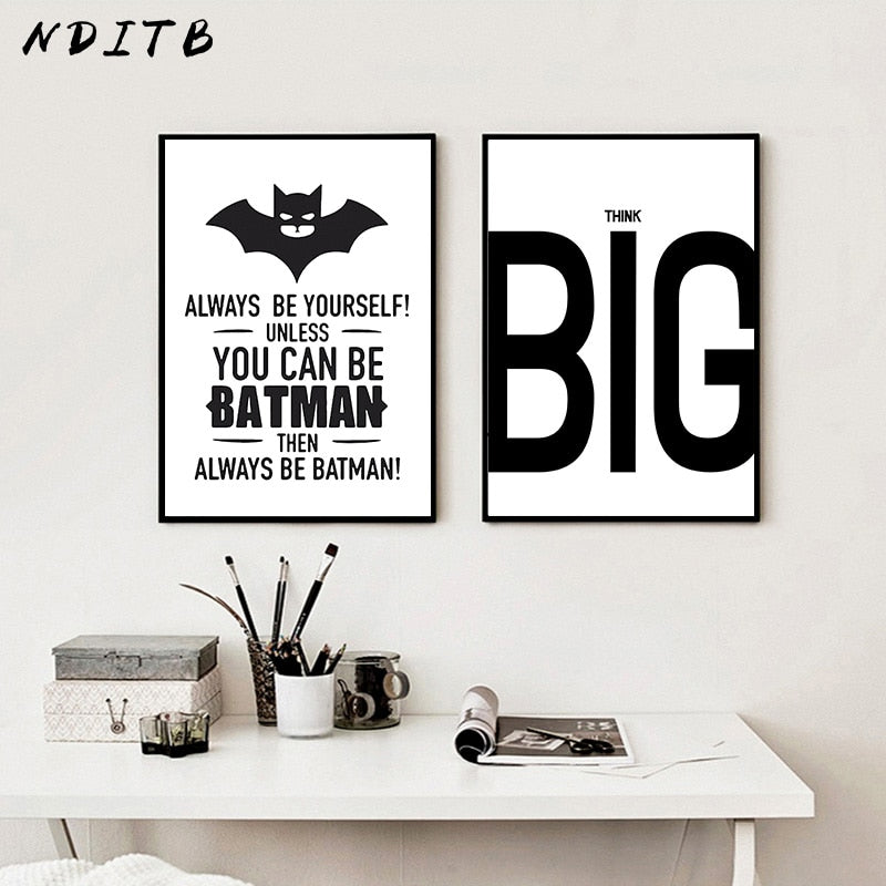 Be Brave Batman Nursery Canvas Posters