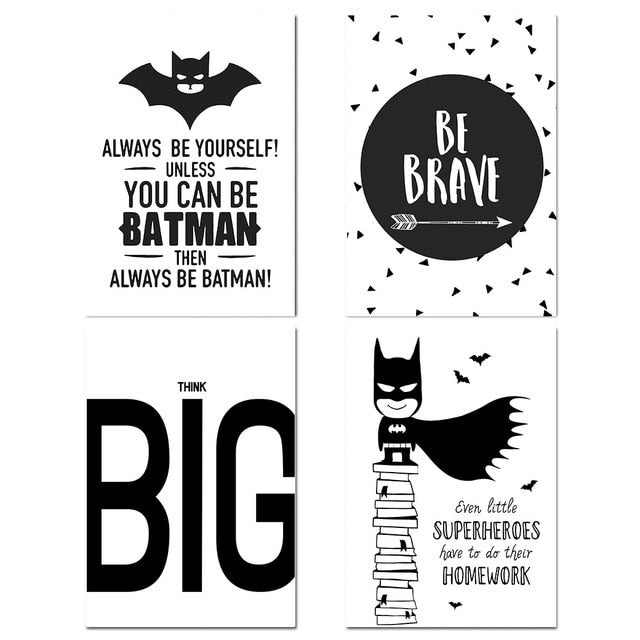 Be Brave Batman Nursery Canvas Posters