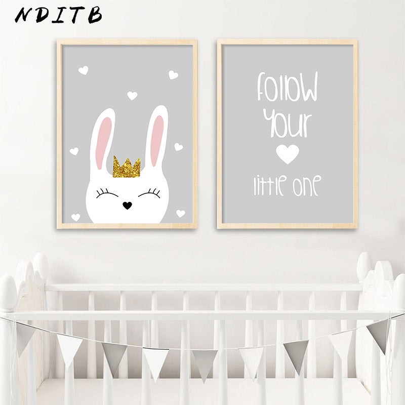 Follow You Heart Nursery Canvas Posters