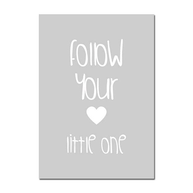 Follow You Heart Nursery Canvas Posters