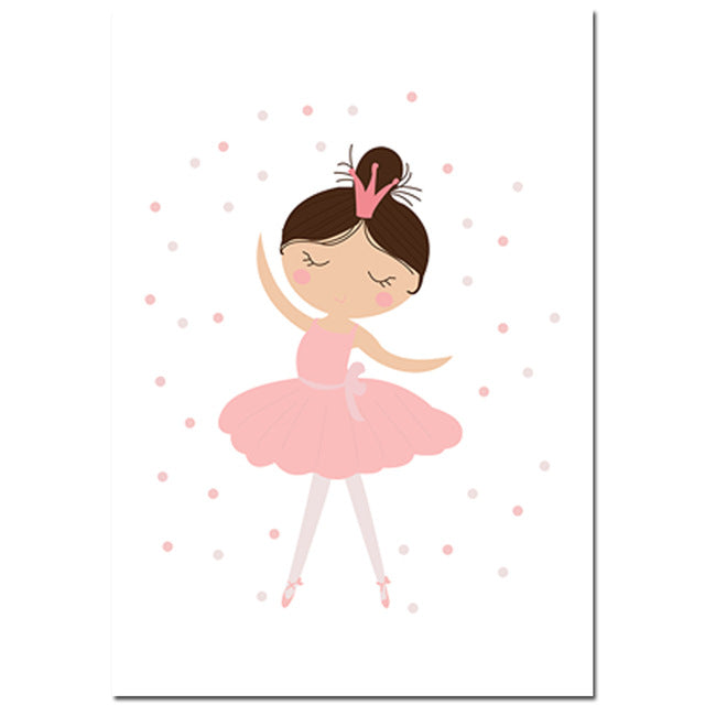 Swan And Girl Nursery Canvas Posters
