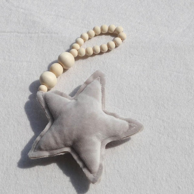 Moon Star Heart Wooden Beads Ornaments