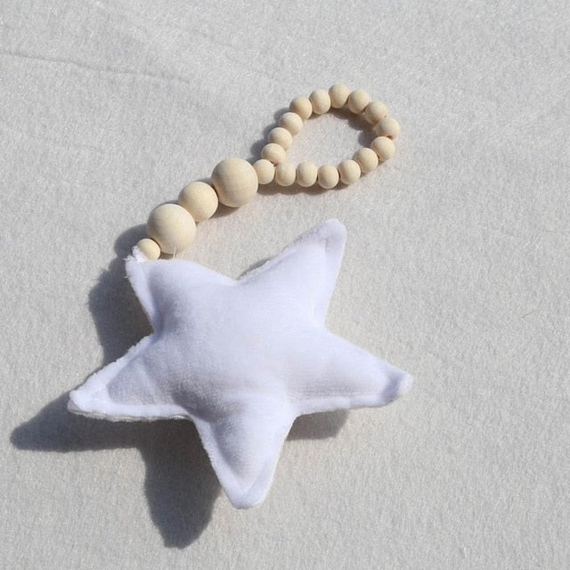 Moon Star Heart Wooden Beads Ornaments
