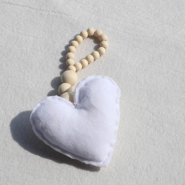 Moon Star Heart Wooden Beads Ornaments
