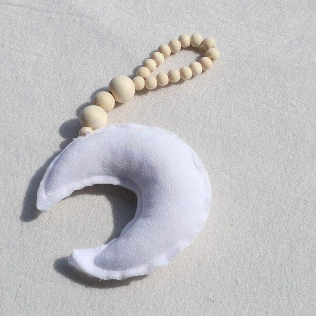 Moon Star Heart Wooden Beads Ornaments