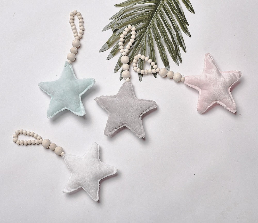 Moon Star Heart Wooden Beads Ornaments