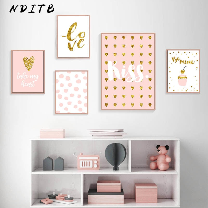 Romantic Valentine Nursery Canvas Posters