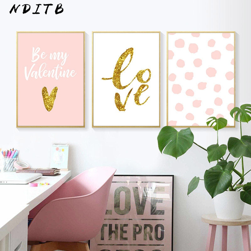 Romantic Valentine Nursery Canvas Posters