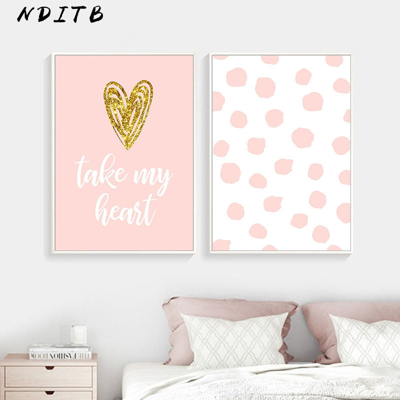 Romantic Valentine Nursery Canvas Posters