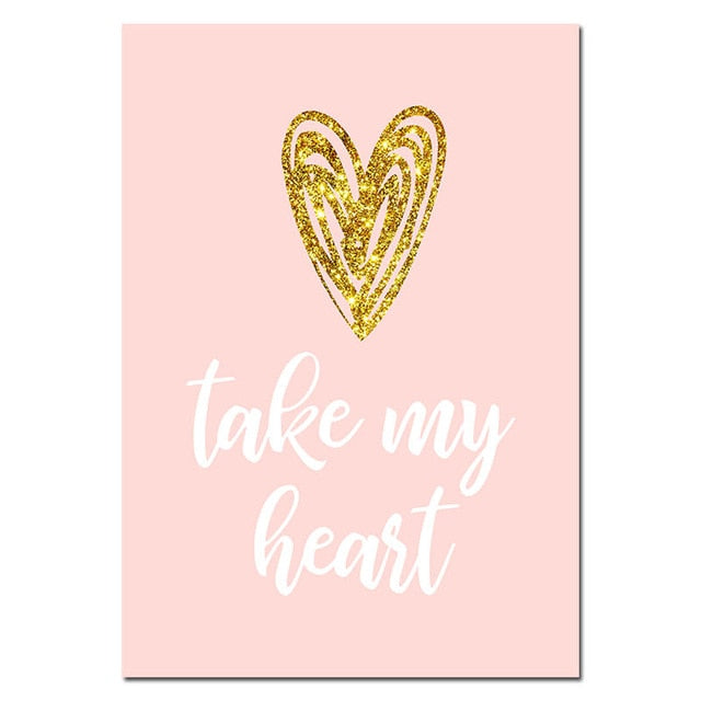 Romantic Valentine Nursery Canvas Posters