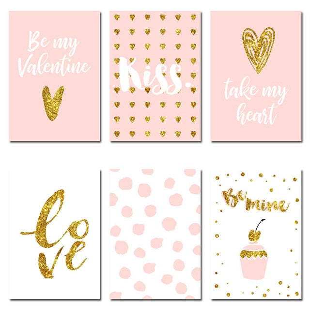 Romantic Valentine Nursery Canvas Posters