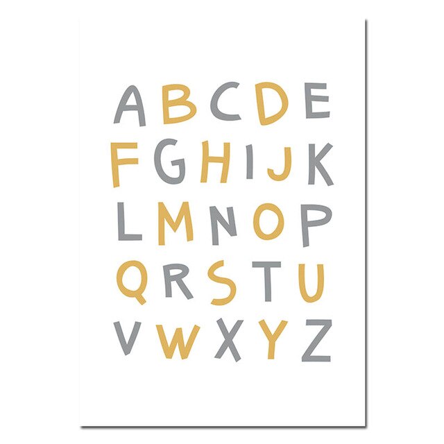 Man Cave Alphabet Nursery Canvas Posters