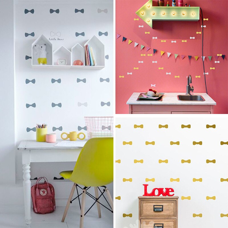 Little Bowknot Pattern Nursery Wall Stickers