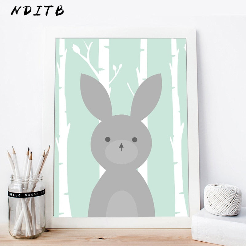 Dream Big Rabbit Nursery Canvas Posters