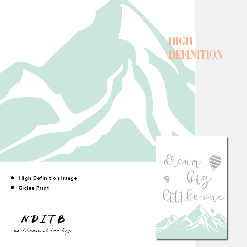 Dream Big Rabbit Nursery Canvas Posters