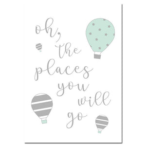 Dream Big Rabbit Nursery Canvas Posters