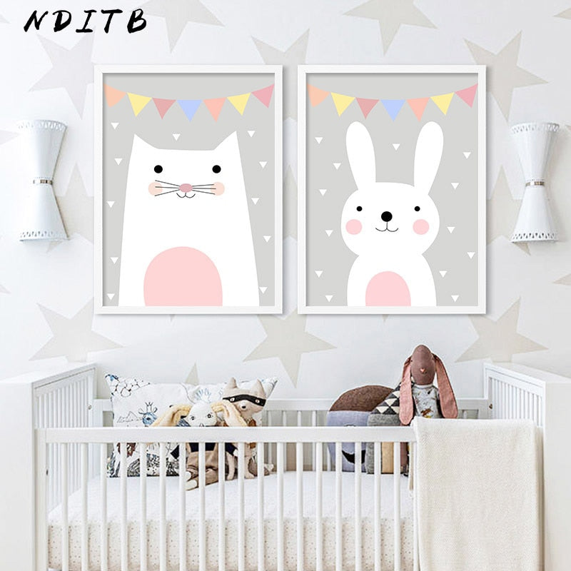 Painting Panda Nursery Canvas Posters