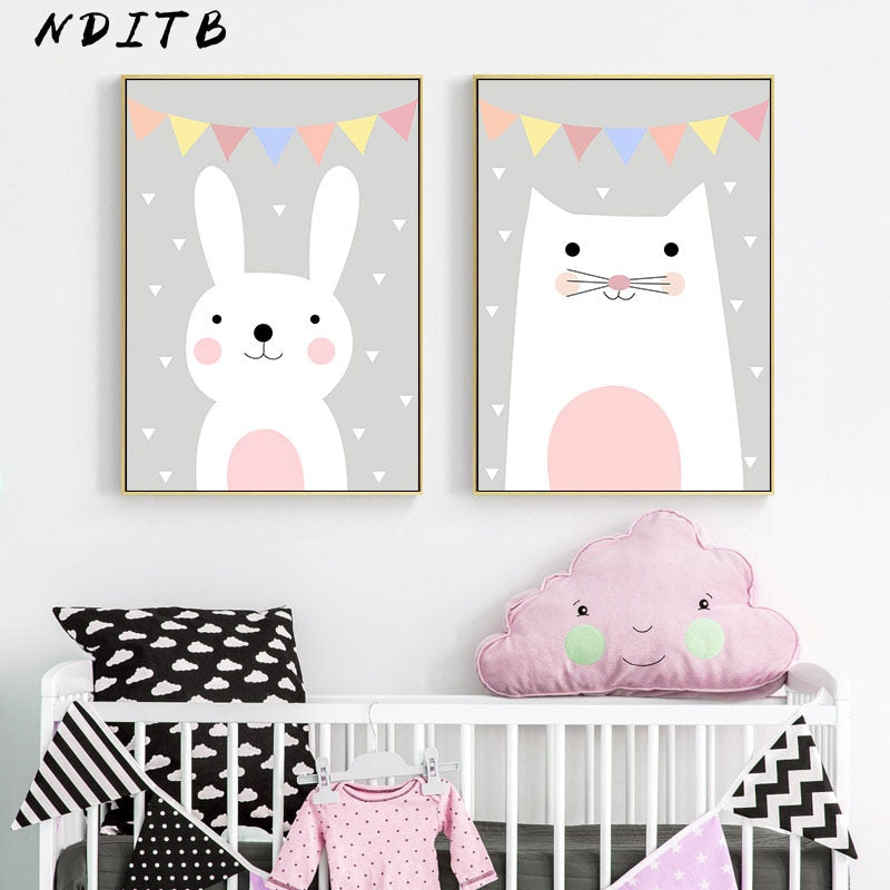 Painting Panda Nursery Canvas Posters