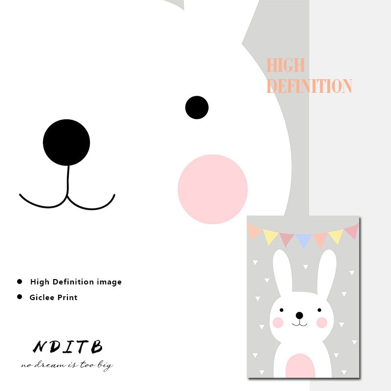 Painting Panda Nursery Canvas Posters