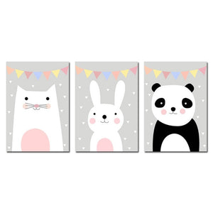 Painting Panda Nursery Canvas Posters