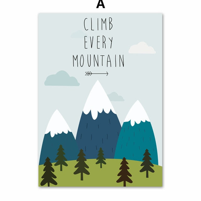 Mountain Tree Forest Nursery Canvas Posters