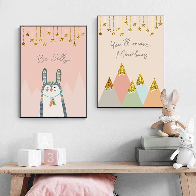 Tribal Animals Nursery Canvas Posters