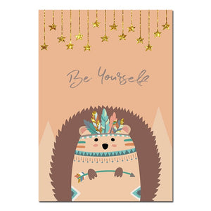 Tribal Animals Nursery Canvas Posters