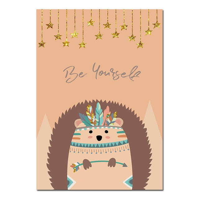 Tribal Animals Nursery Canvas Posters