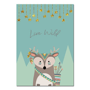 Tribal Animals Nursery Canvas Posters