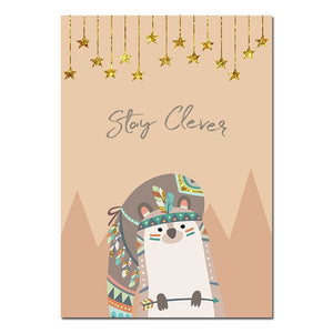 Tribal Animals Nursery Canvas Posters