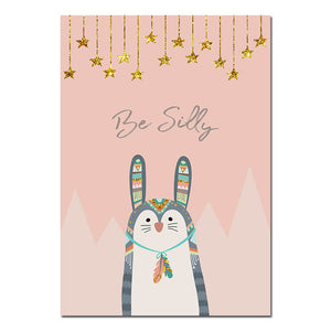 Tribal Animals Nursery Canvas Posters