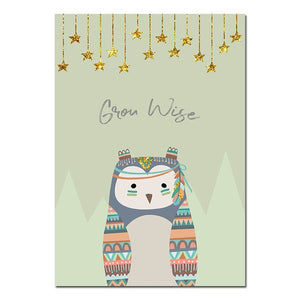 Tribal Animals Nursery Canvas Posters