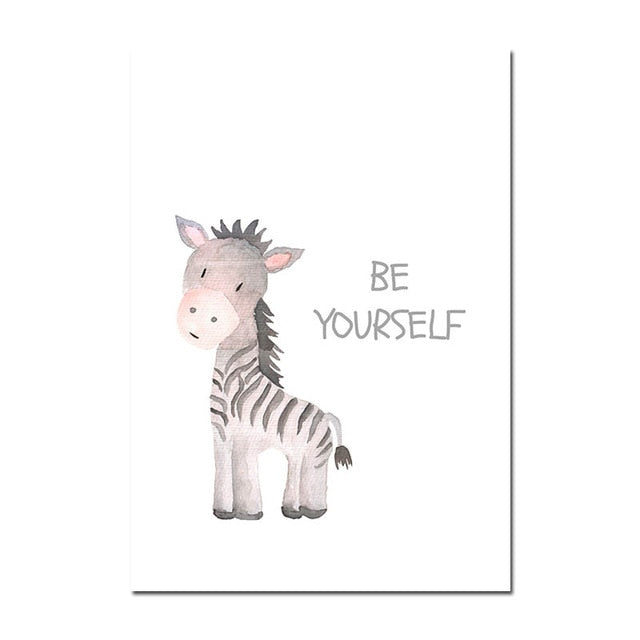Watercolor Animals Nursery Canvas Posters