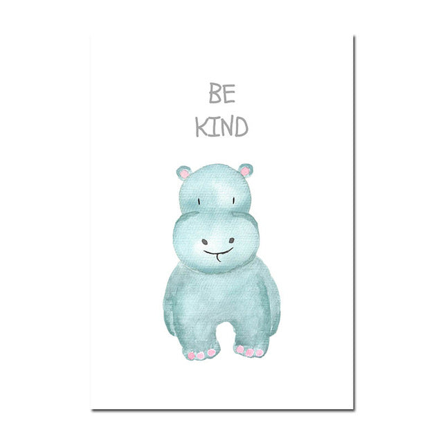 Watercolor Animals Nursery Canvas Posters